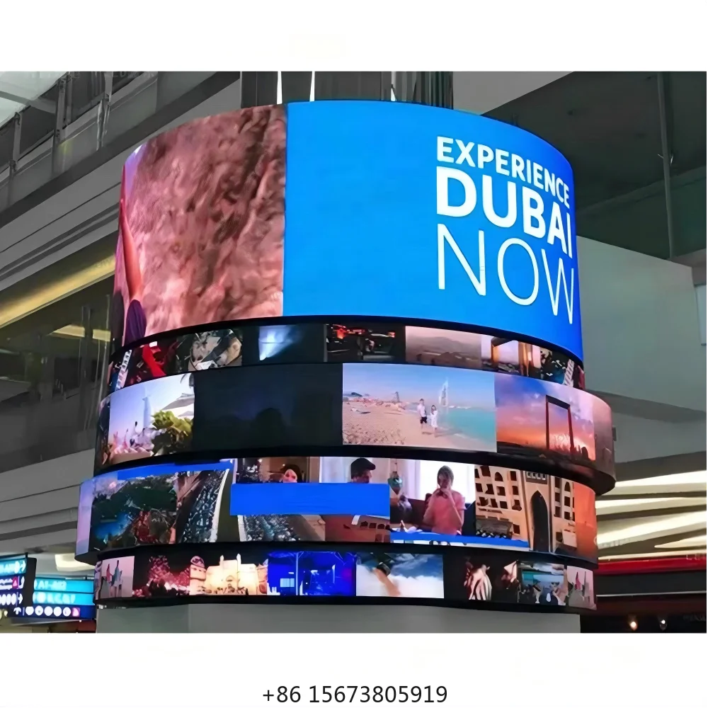 

Shopping Mall Column Advertising Display P1.95 P2.6 P2.97 P3.91 500x500mm Flexible LED Screen Indoor LED Display