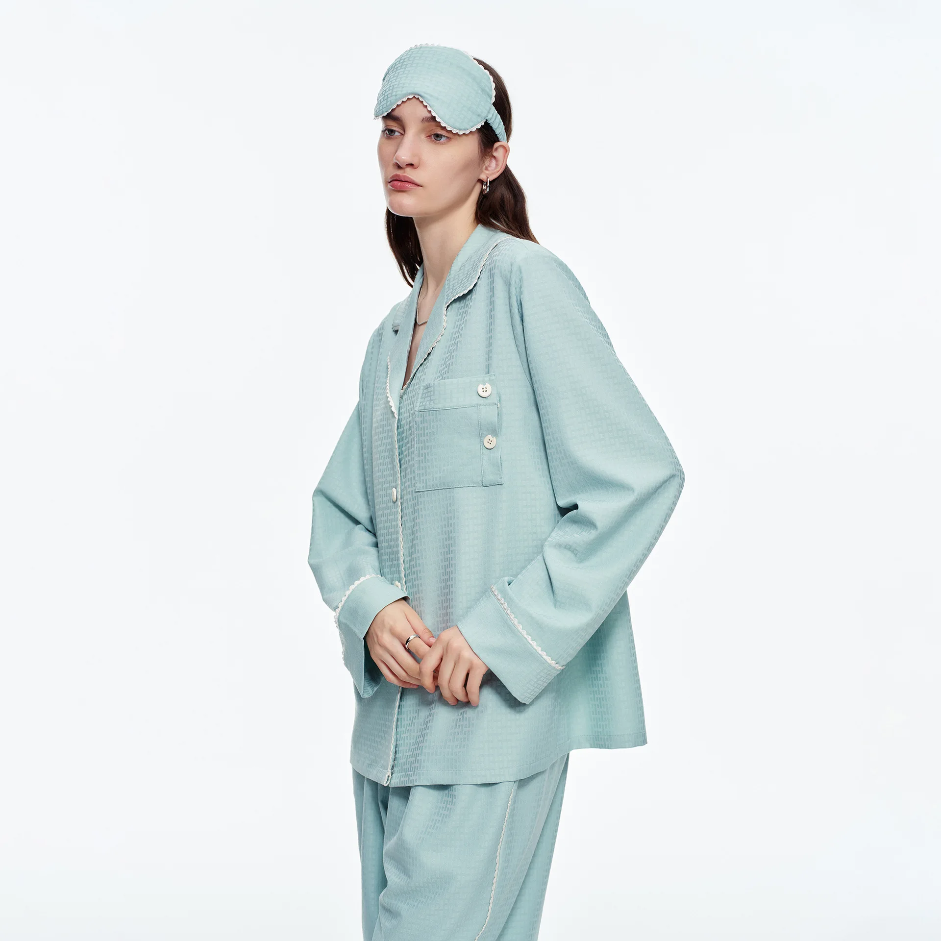 Pajamas Ladies Spring and Autumn Premium Sense Grinding Loose Casual Long Sleeve Suit Trousers Loungewear