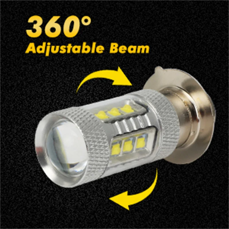 2PC H6M 80W LED Front Headlight Bulbs for Yamaha ATV Rhino 700 Raptor 125 250 700R Grizzly 125 350 450 YFM250 YFM350 YFM700