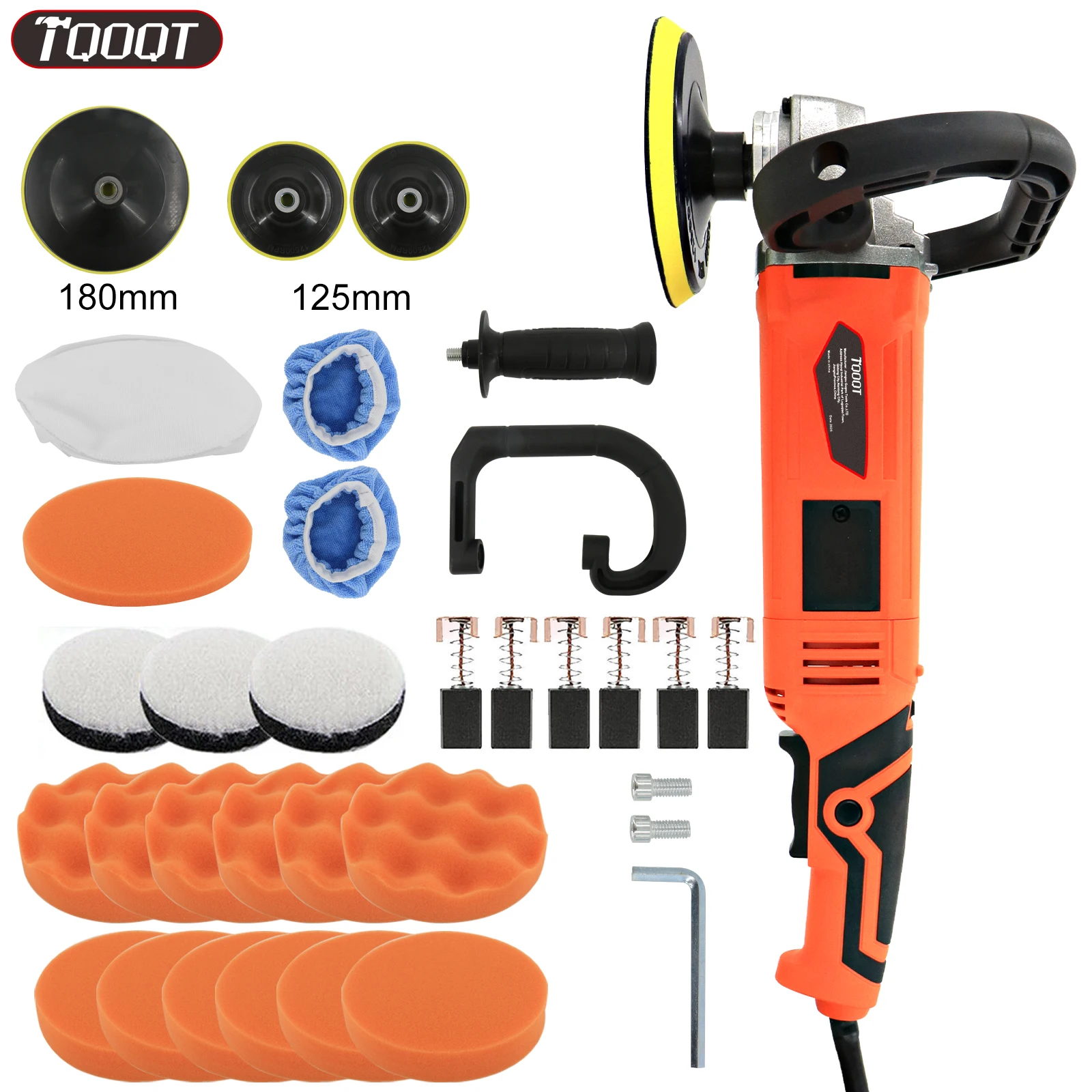 1580W Electric Car Buffer Sander Polisher Pads Kit 7 Speeds for Floor/Tile/Leather Polishing Buffer Polisher
