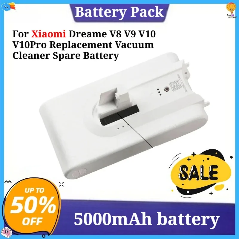 

5000mAh Lithium Ion Battery For Xiaomi Dreame V8 V9 V10 V10Pro Replacement Vacuum Cleaner Spare Battery