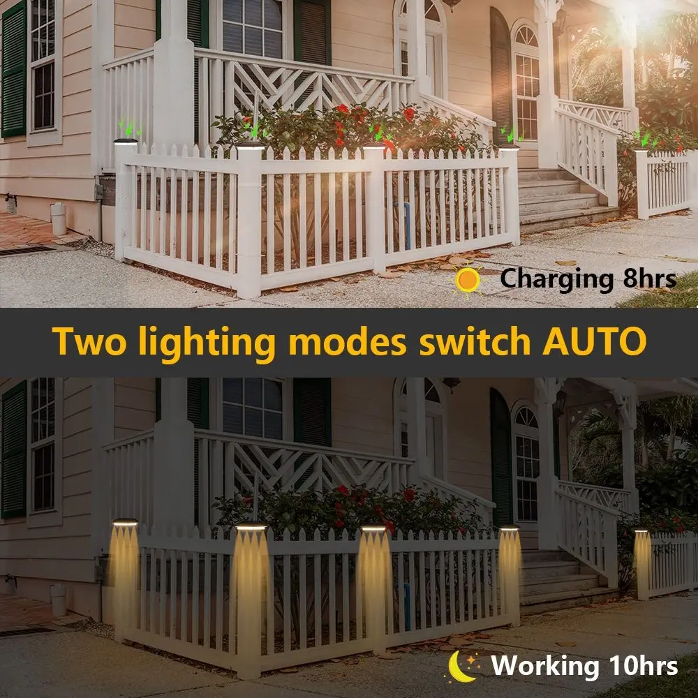 

Square Solar Column Light LED Lighting Warm Light Outdoor Decorative Post Cap Light Waterproof Solar Powered Outdoor Garden Lamp