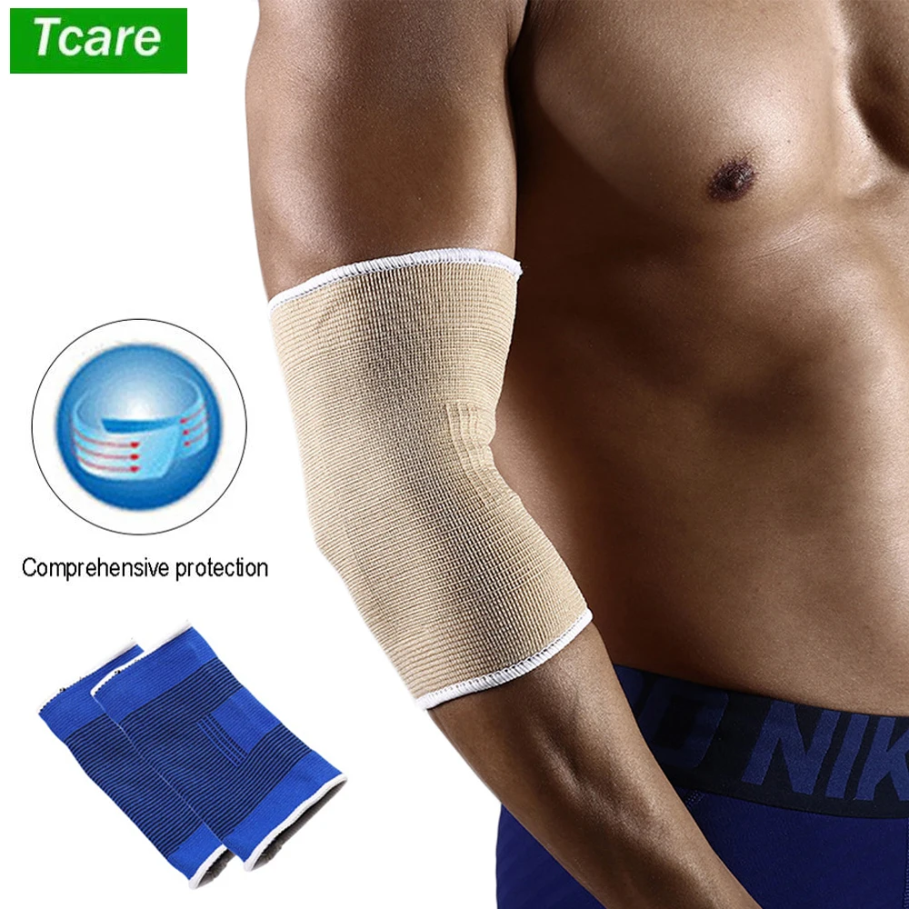 Tcare New Sports Elbow Guard Brace Support Sleeves Non-slip Elastic Knitted Cover Breathable Outdoor Arm Protector for Fitness