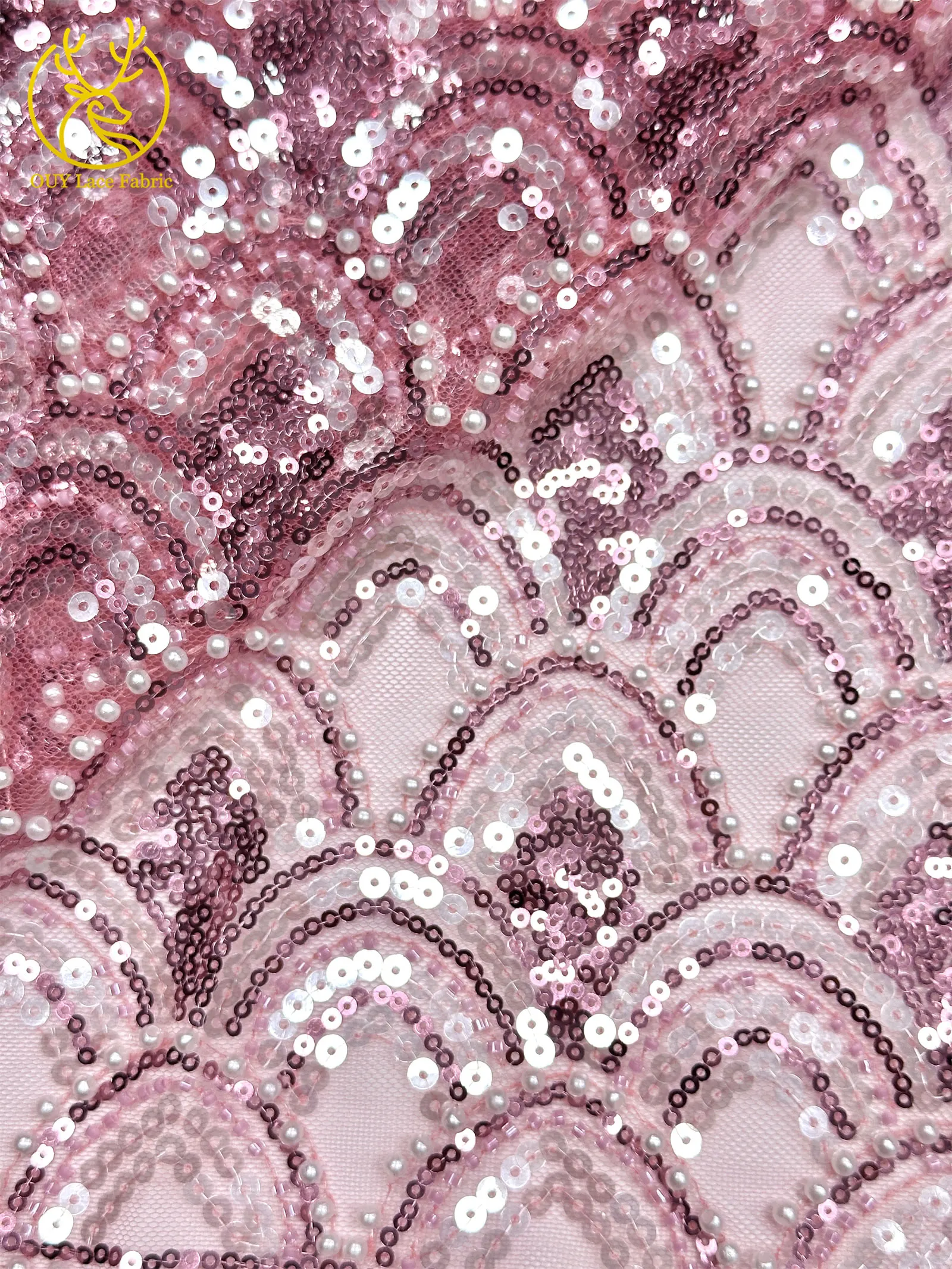 2026 Luxuriöser Afrikanischer Perlen-Spitzenstoff 5 Yards Hochwertiger Nigerianischer Französischer Pailletten-Tüll-Spitzenstoff Ideal für Hochzeiten und Bankette – Detail 22