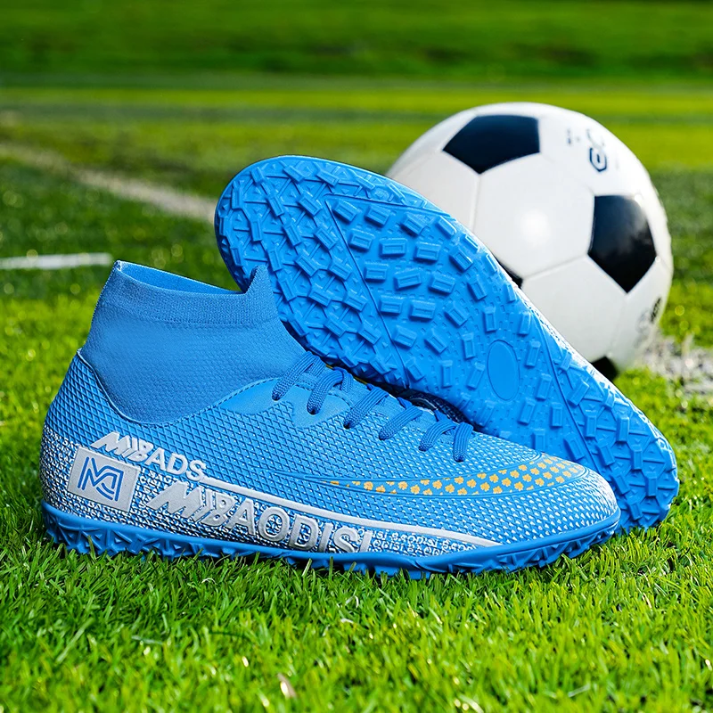 Professional Society Football Boot High-top PU Leather Lightweight Sports Fast Soccer Tennis Original Football Sneakers for Men