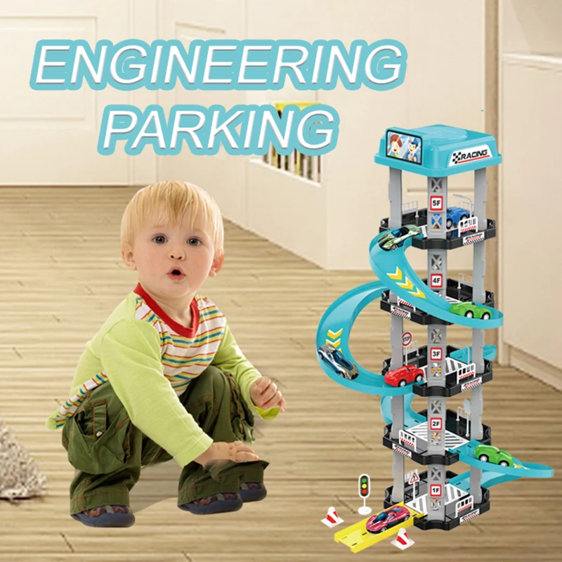 Puzzle per bambini, vagone ferroviario da tiro, giocattolo, parcheggio, costruzione di auto, assemblaggio fai da te e set di auto scorrevoli