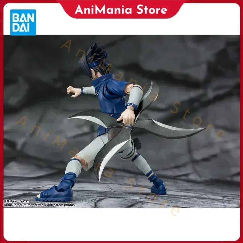 

Bandai Original NARUTO Anime Figure SHF Uchiha Sasuke Genius Ninja of Blood Action Figure Toys for Kids Gift Model Collectible