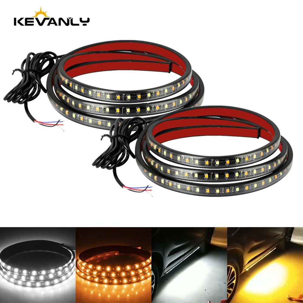 

KEVANLY Car Door Pedal light Strip Flashing turn signal Decorative light Daytime running lights Door Welcome Side Warning light