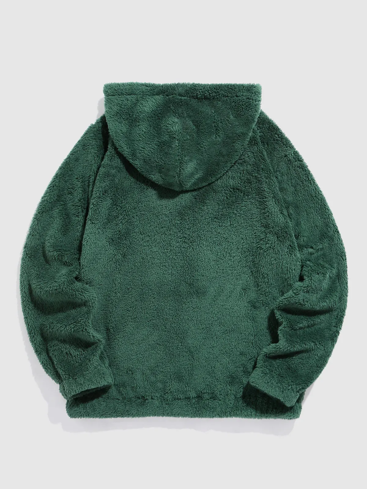 ZAFUL Tiger Embroidered Pocket Fluffy Hoodie