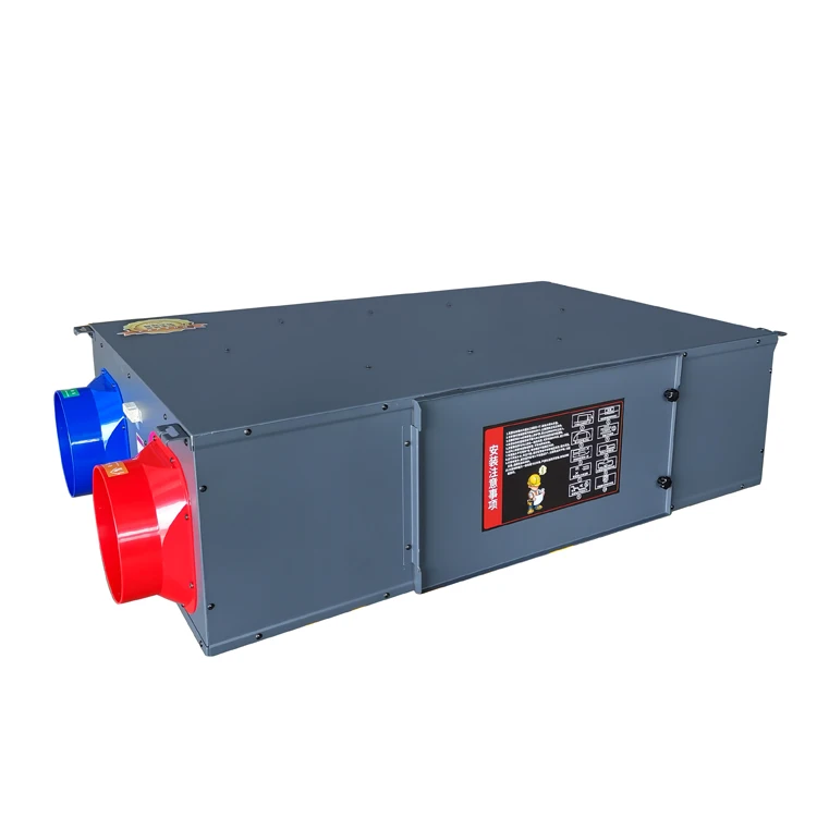 Positive pressure heat recovery ventilator HRV/ERV air  system with ceiling fan plastic blades, air volume 650m/h