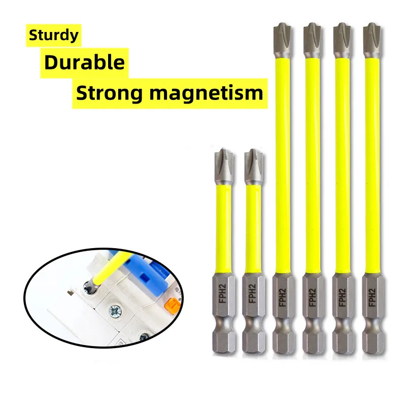 Electrician's newly upgraded eleven-word screwdriver strong magnetic non-slip socket open panel switch special screwdriver head