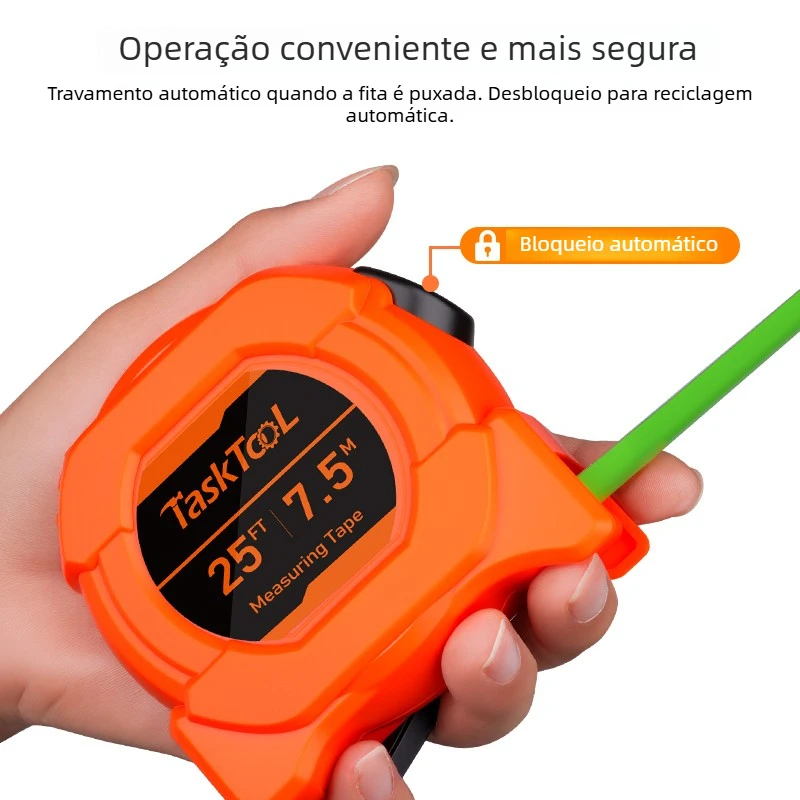 Fita métrica fluorescente Fita Métrica de Aço Inoxidável Alta Precisão 7.5m 10m Ferramenta para Medição Profissional e Doméstica
