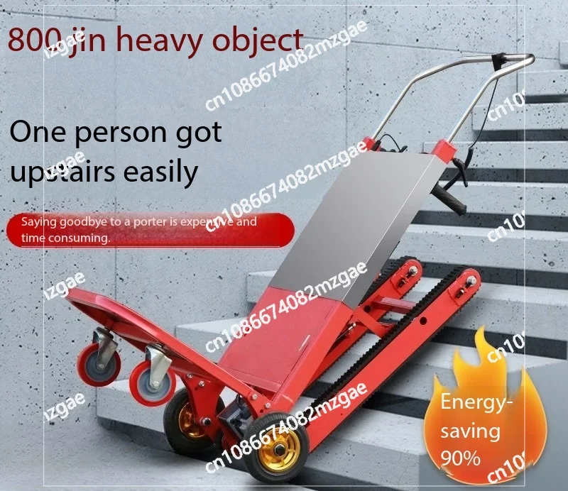 

Electric Crawler Stair Climbing Cart 400KG Capacity, Flat Platform Ladder Trolley for Home Decoration & Construction Use