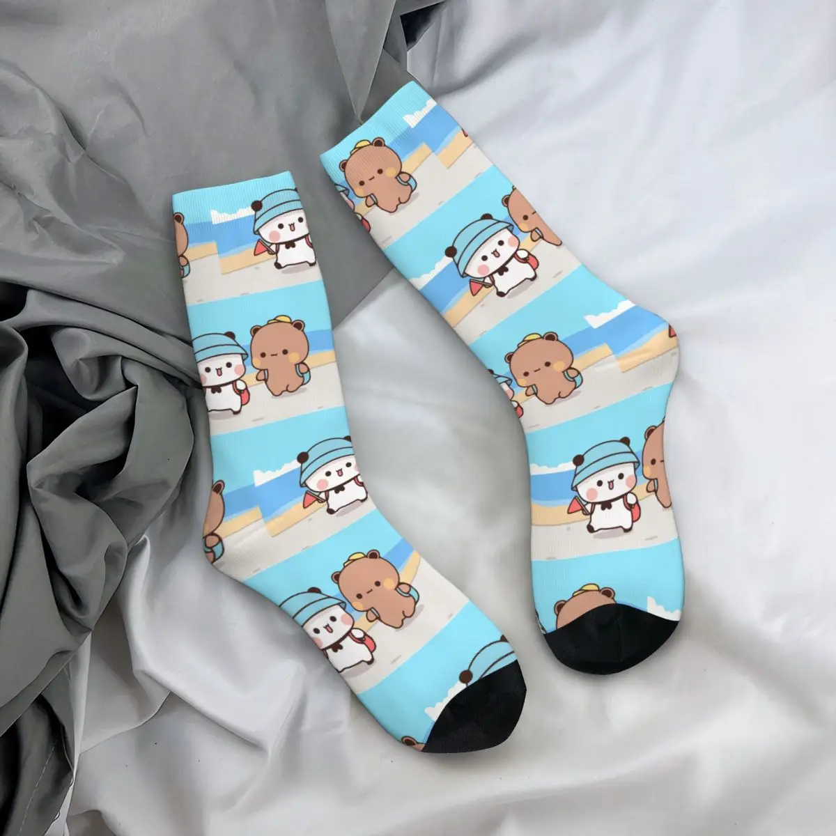 Funny Crazy Sock for Men Spring Outing Hip Hop Vintage Bubu Dudu Cartoon Happy Pattern Printed Boys Crew Sock Casual Gift