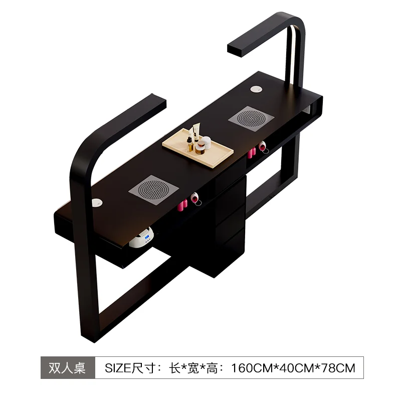 Nail art table and chair set special economical single and double nail art table cream style