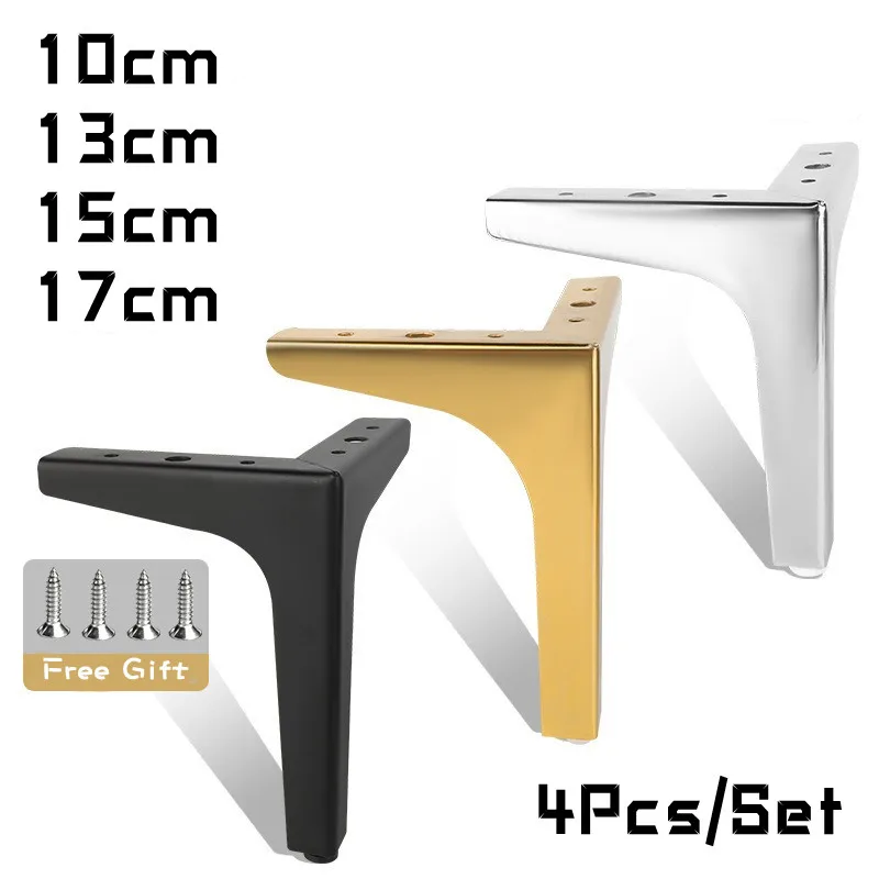 4 pz/set gambe per mobili per la casa di lusso oro nero argento piedini per divani in metallo resistente per Hardware per mobili da scrivania per