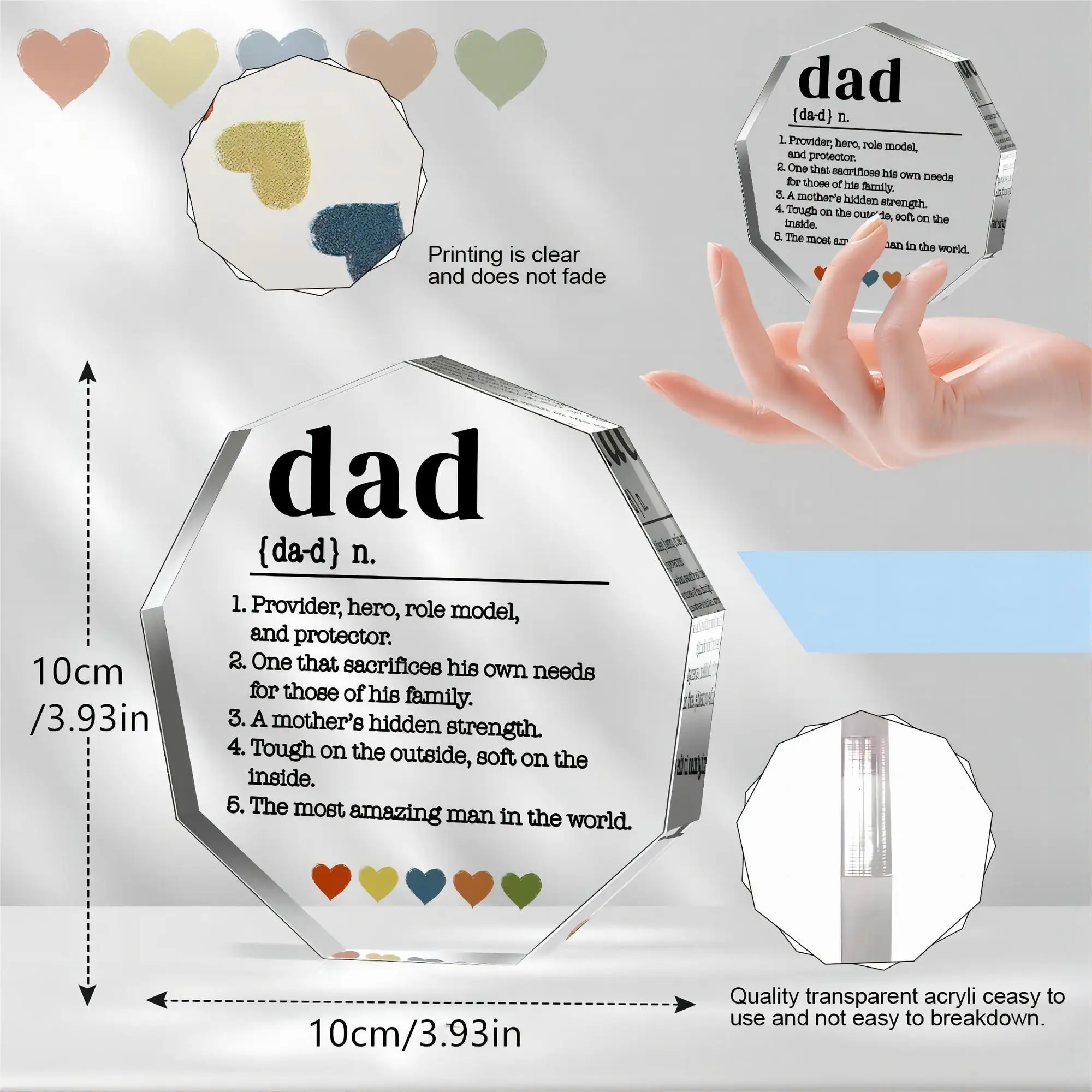 Dad Gifts from Daughter Son Wife Best Dad Ever Gifts Fathers Day Birthday Christmas Gifts , Acrylic Decorative Signs Plaques 