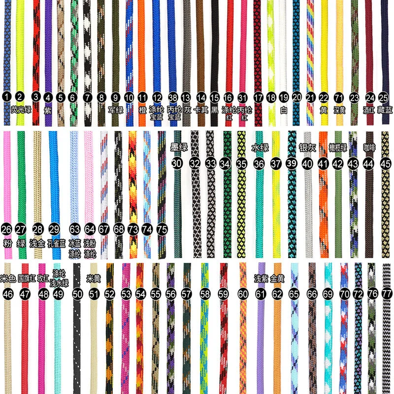 550 Paracord Fallschirmschnur Lanyard Zeltseil 7 Strang 5M 10M 20M 30M Mehrfarbig Für Wandern Camping Wäscheleine Seil – Detail 1