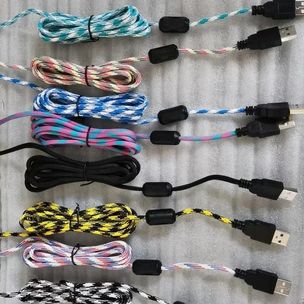 Replacement Repair Nylon Braided USB Cable Extension Cord For Redragon King Cobra Mouse Headphones