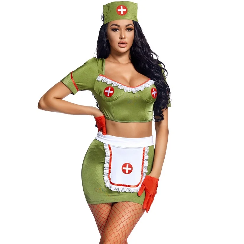 Adult loween een Performance Costume Cosplay Separate Stage Outfit Surgical Doctor Suit Polyester Fiber Ladies Faion