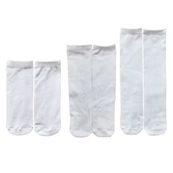 5 Pairs/set Blank White Dye Sublimation Socks Blank Printable Socks DIY