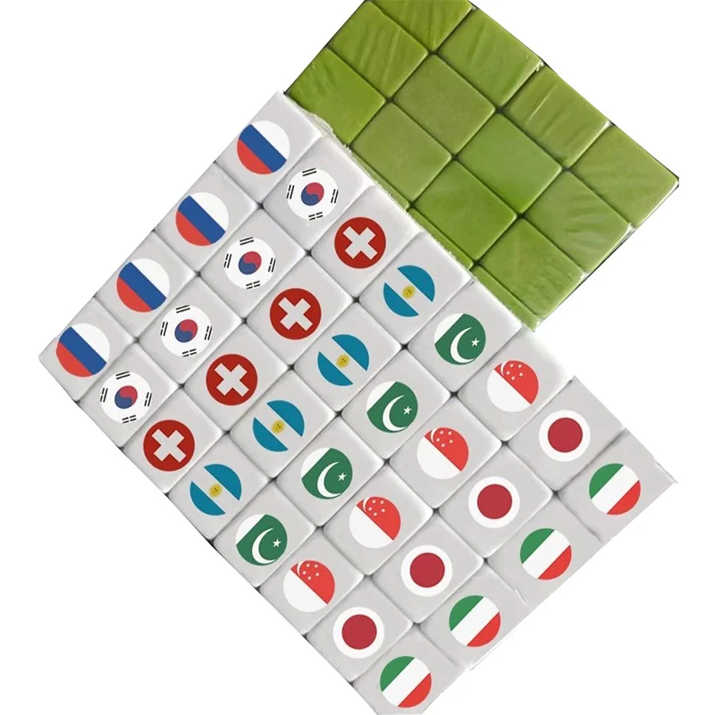 TIKTOK Same Emoticon National Flag Ball Ball Mahjong Desktop Game Eliminates Mational Flag Mahjong Children Puzzle Toys