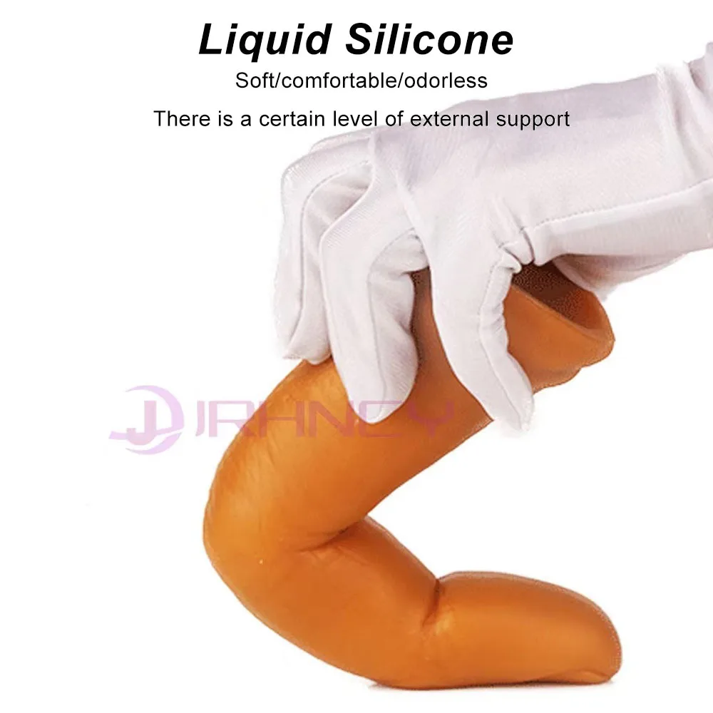 Plug anale enorme da 10 cm in silicone liquido platino, dita, plug anale, grandi giocattoli sessuali anali per donne e uomini, massaggio prostatico, enormi dildo anali_voghion.com