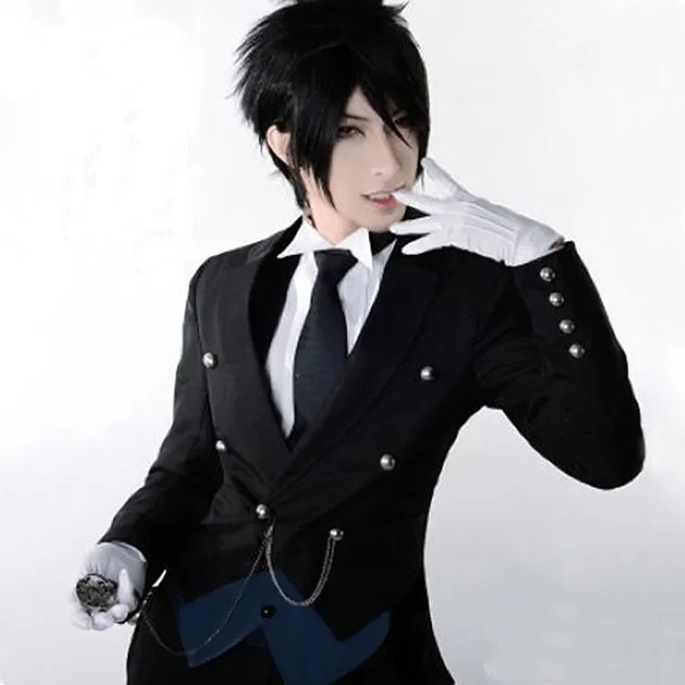 

Anime Black Butler Sebastian Michaelis Uniform Cosplay Costume Full Set Tuxedo ( Coat /Vest/Shirt /Pants /Tie )