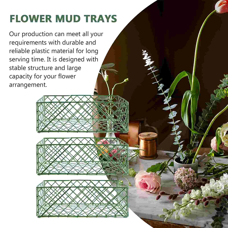 10pcs Plastic Floral Mud Cage Fixture Floral Arrangement Holder Flower Brick Frame Flower Foam Tray Wedding Party Car Decoration