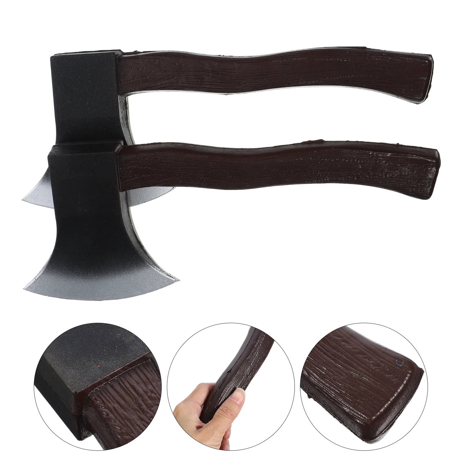 Accesorio de hacha falsa simulada para Halloween, actuación realista, decoración de fiesta, juguete falso, juguete simulado para niños, 2 uds.