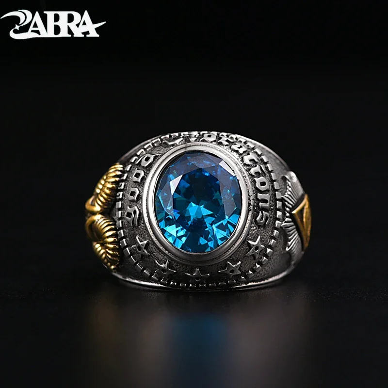 ZABRA Retro S925 anello in argento marca marea da uomo vento freddo Advanced regolabile tendenza personalità modelli da uomo