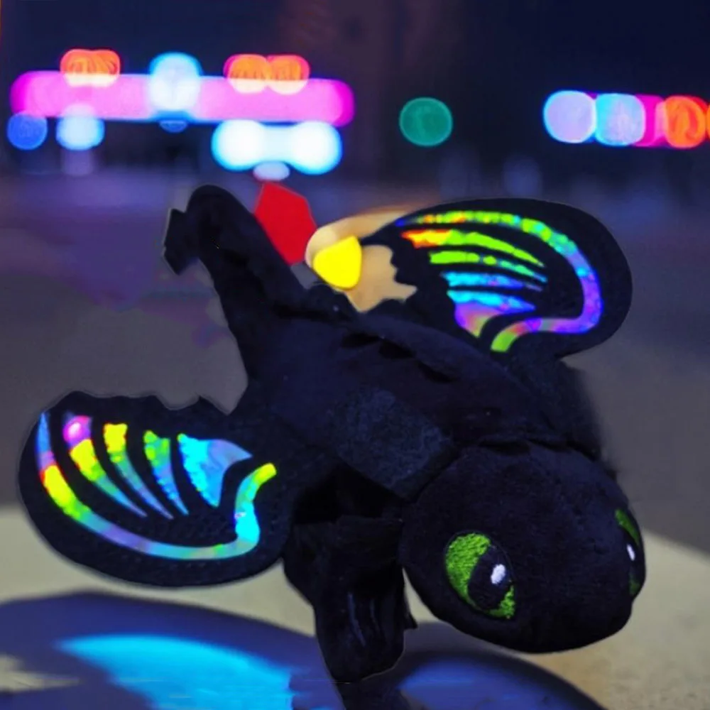 

25Cm How To Train Your Dragon Car Decoration Anime Figures Toothless Toy Doll Night Fury Colorful Movable Wings Doll Gifts