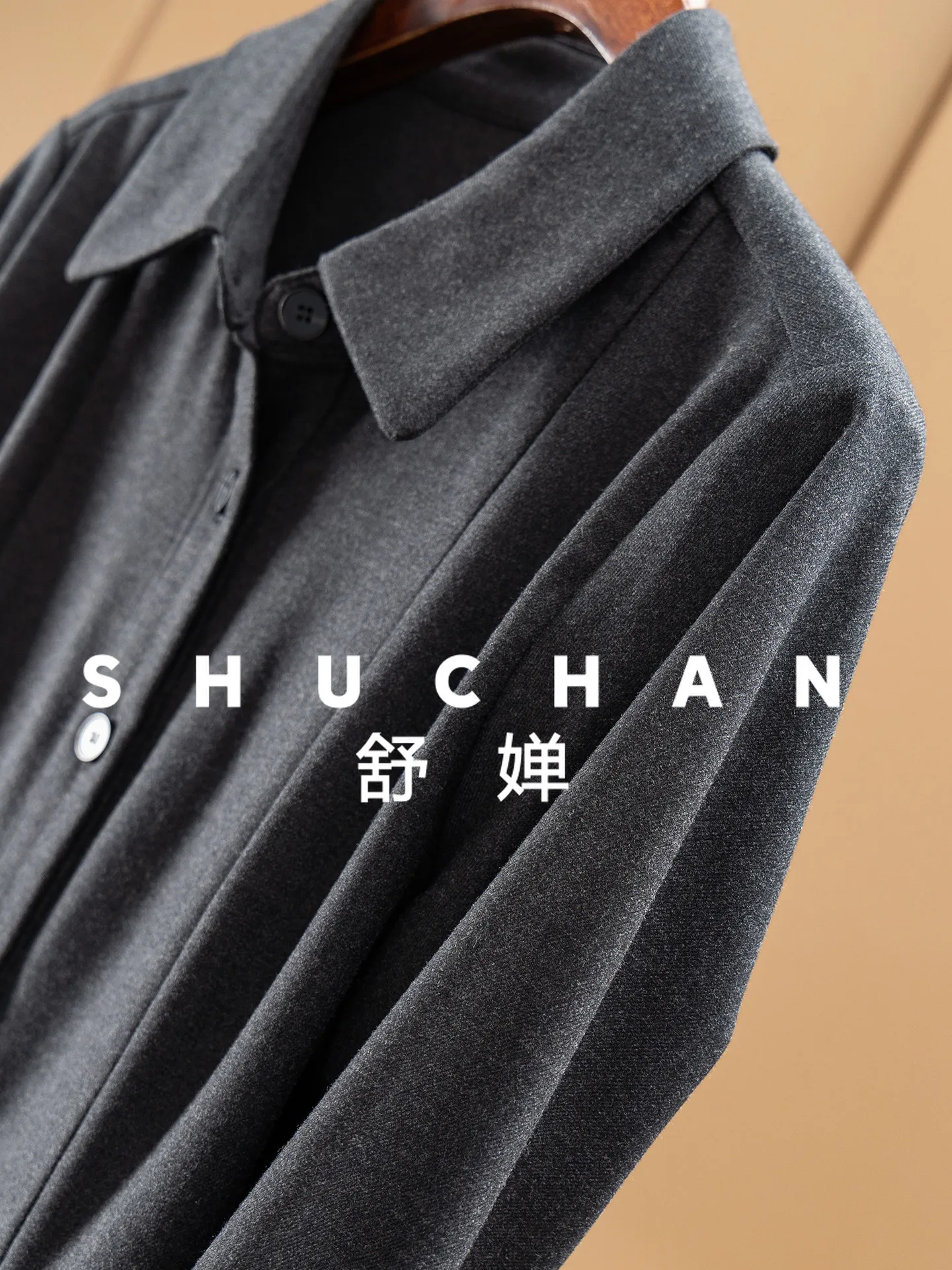 Tempérament élégant, français 69% laine à lacets taille robe chemise à manches longues femmes 45I8 robes longues pour les femmes