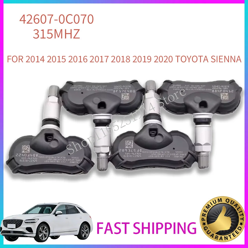 

TIRE PRESSURE SENSOR 42607-0C070 FOR 2014 2015 2016 2017 2018 2019 2020 TOYOTA SIENNA 315MHz 42607-0C030 42607-0C050 TPMS SENSOR