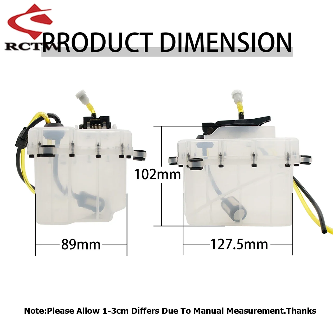 Moldagem por injeção transparente rc carro gás tanque de combustível montagem para 1/5 rovan rofun d5 f5 rf5 fora da estrada buggy caminhão atualizar peças