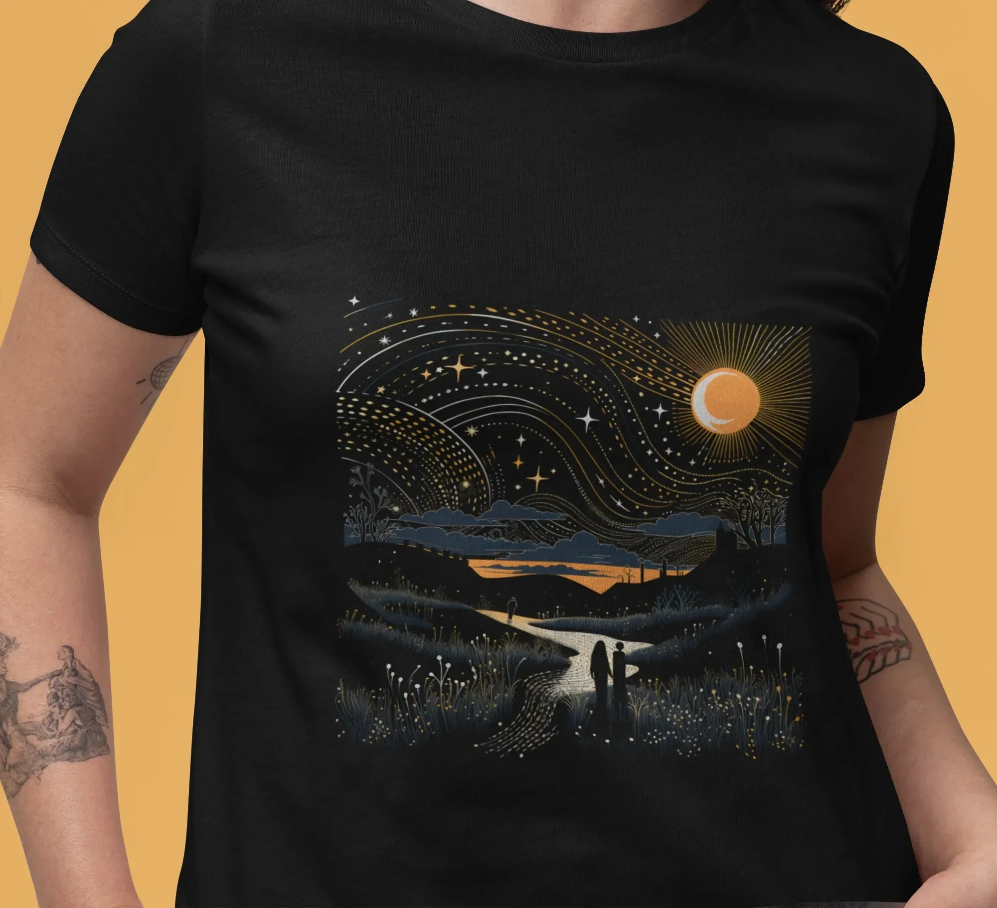 Summer meadow T Shirt Heavy Cotton Sun star tee wind river twilight flowers great gift