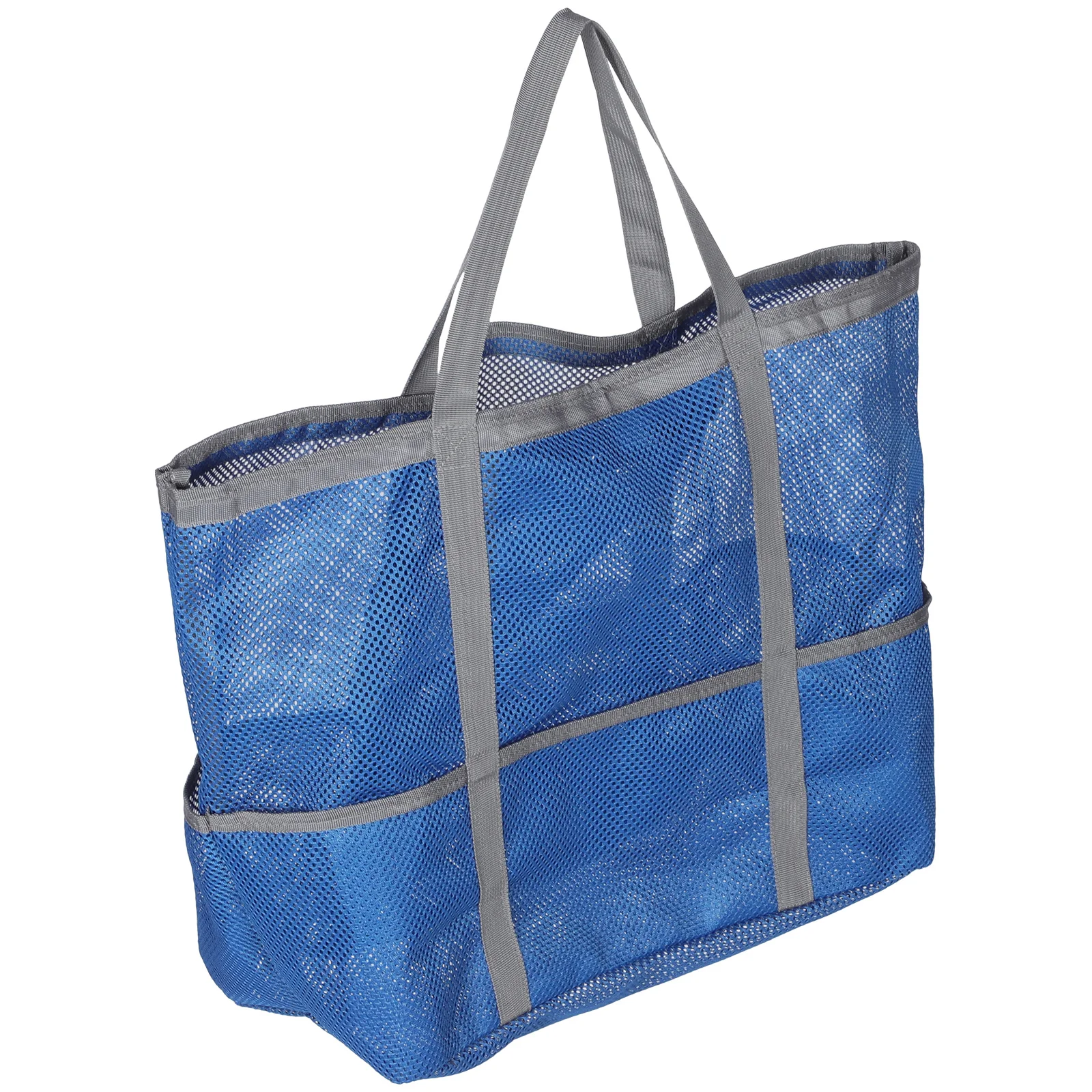 

Large Mesh Swim Beach Bag Portable Tote Bag with Zipper Pocket Handle Folding Design for Sand Swimming Storage
