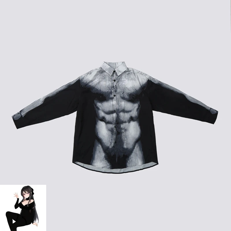 

Gradient Color Patch Label Y/Project Vertical Stripes Long Sleeve Shirts Men Women Black Gray Patchwork Streetwear Shirt Clothes