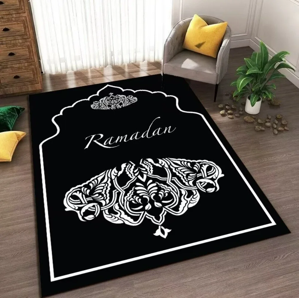 Ramadan Muslim Prayer Mat Halal Carpet for Bedroom Decor Living Room Anti-slip Rug Machine Washable Carpet Entrance Doormat