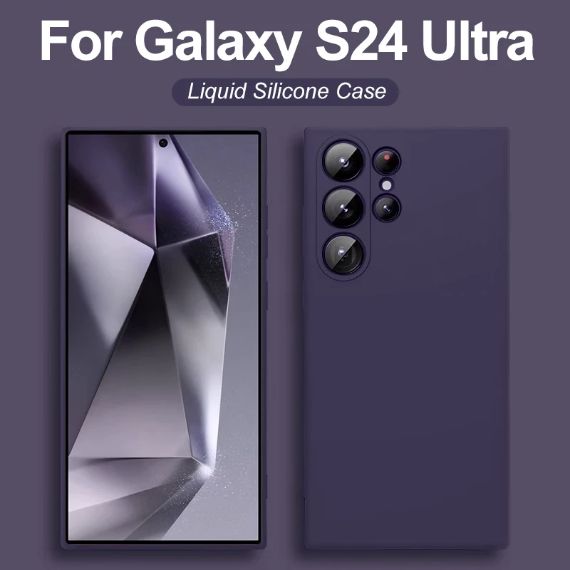 S24 S23 S22 Ultra Plus Чехол Квадратный Жидкий Силиконовый Мягкий ТПУ Чехол Для Samsung Galaxy S24 S23 S22 Ultra S 24 Ultra Plus S24Ultra