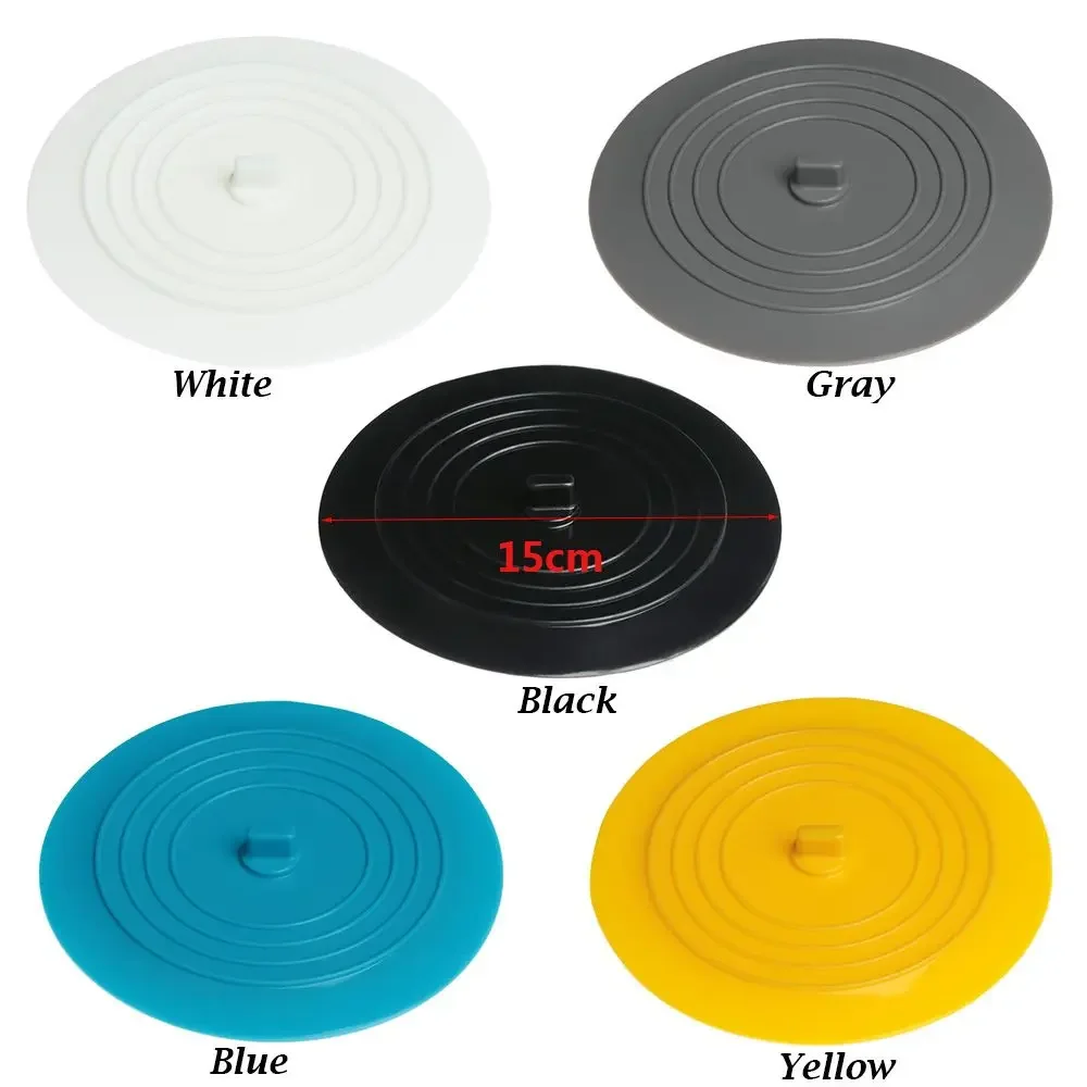 Grand bouchon de baignoire en silicone, couvercle de vidange anti-fuite, bouchon de cheveux d'évier, bouchon plat de baignoire, accessoires chauds, 15cm, 1PC