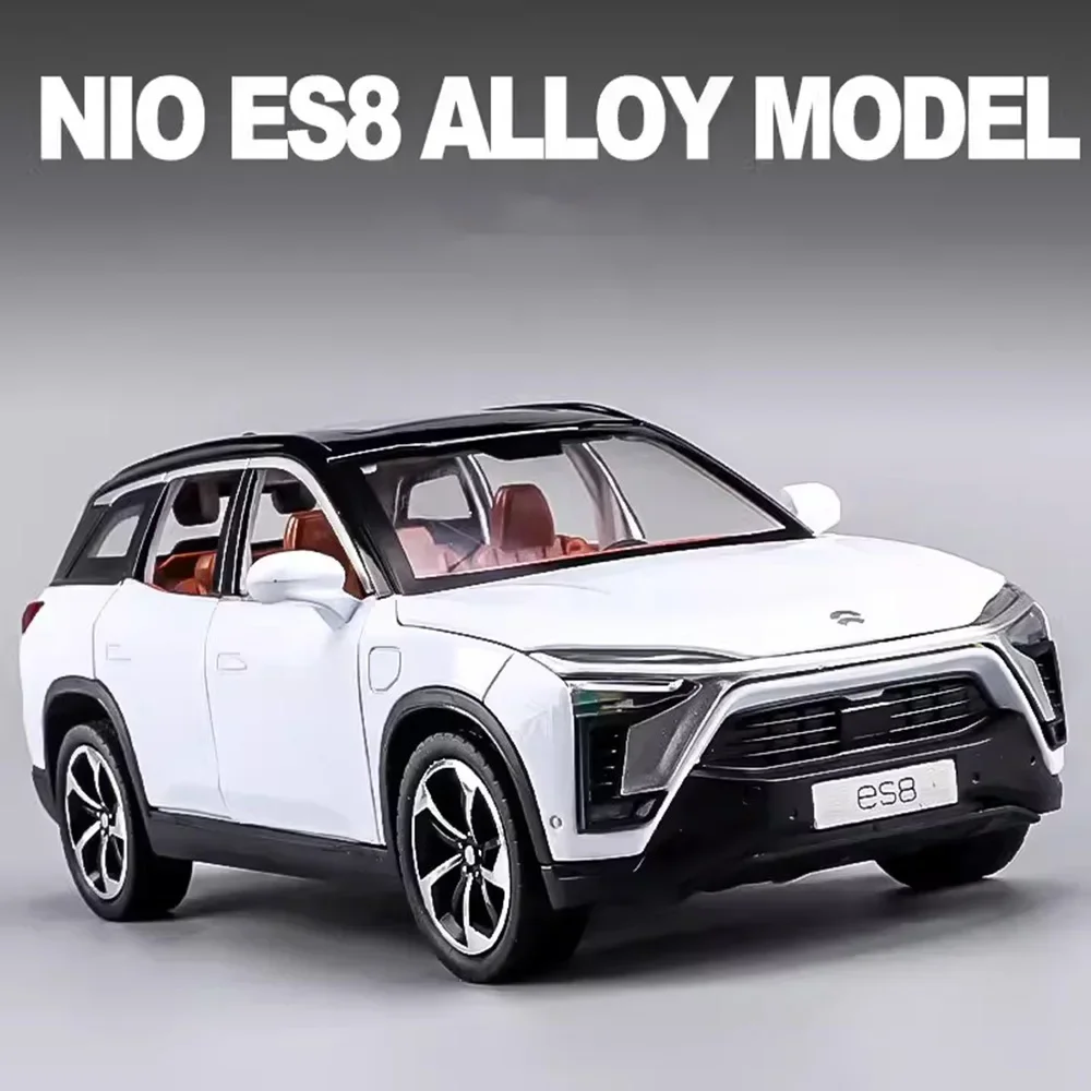 1/24 Nio ES8 SUV ของเล่นโมเดลรถยนต์อัลลอยด์จำลองพลังงานสูงประตูเสียงและไฟเปิดใช้งานของขวัญสำหรับเด็ก