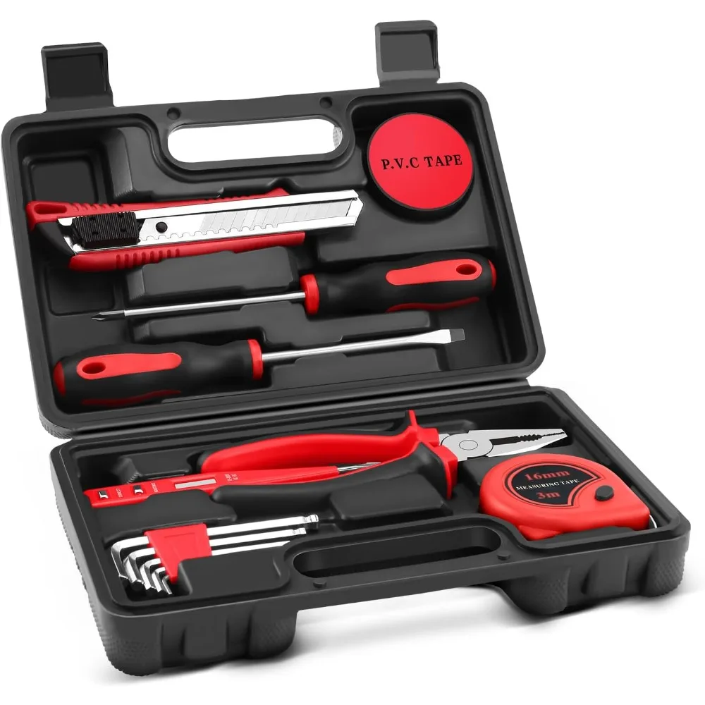 

13-częściowy набор инструментов, небольшие ручные инструменты для мужчин и женщин, мини-набор инструментов для дома с пластиковым ящиком для инструментов для дома, ремонт, все Purpo