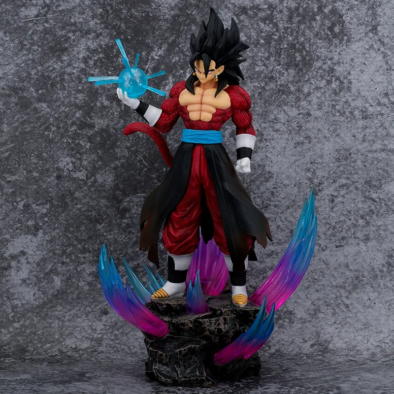 37CM Dragon Ball SSJ4 Vegeto Figure Super Saiyan 4 Anime Figures 2 Heads With LED Figurine PVC Model Statue Decoration Toys Gift