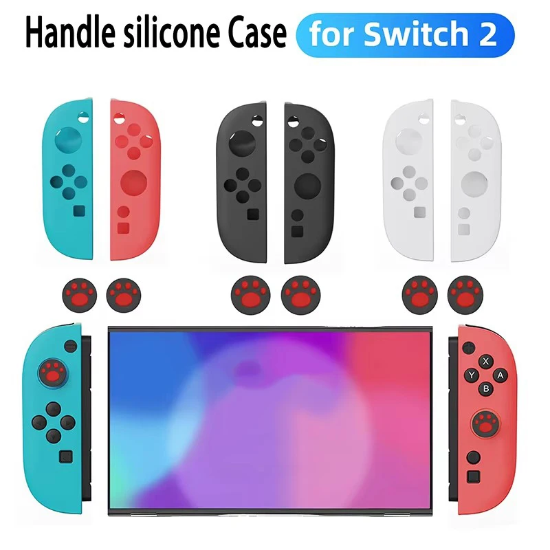 

Handle Silicone Case for Switch 2 + 2 Pcs Controller Joystick Silicone Cap, Silicone Set Case for Switch 2 Joycon