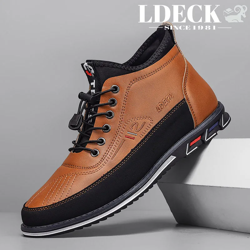 Men's Dress Shoes Business Casual Mid Top Slip On Black Grey Brown Three Colors Non Slip Sole Office Interview Date Daily Comfortable