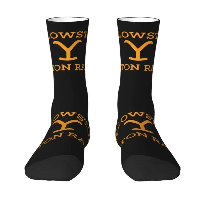 Fun Print Yellowstone Dutton Ranch Socks for Women Men Stretchy Summer Autumn Winter Crew Socks