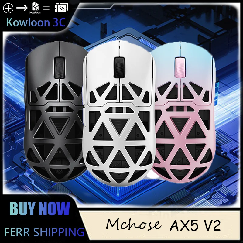 Mchose Ax5 Pro Max V2 Mouse Paw3950 Magnesium Wireless Gaming Bluetooth Triple Mode Lightweight Attack Shark R3 Alternate