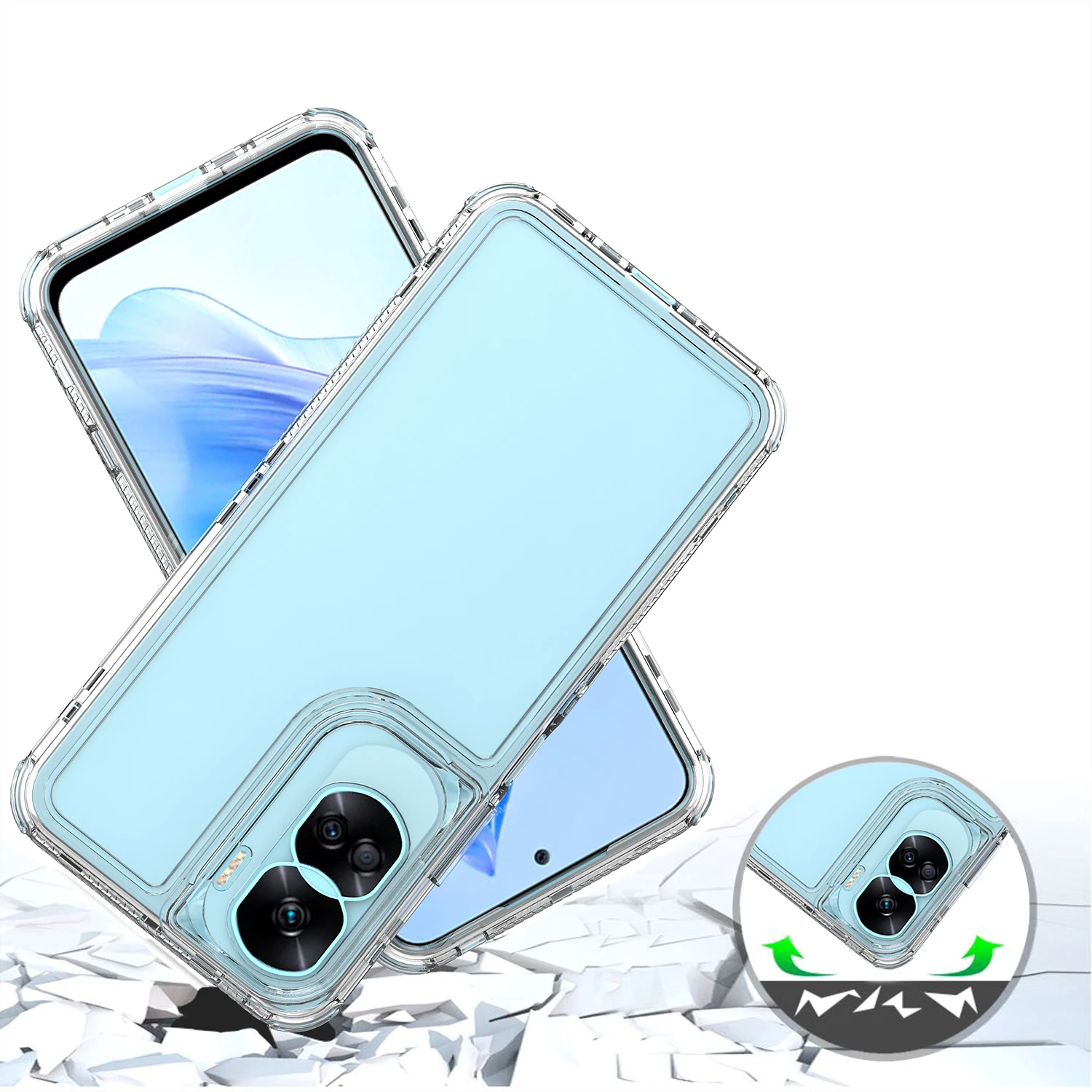 3 in 1 Rugged Armor Shockproof Phone Case For Honor 90 Lite 6.7 inches Hard Plastic Frame Transparent TPU Back Cover Fundas