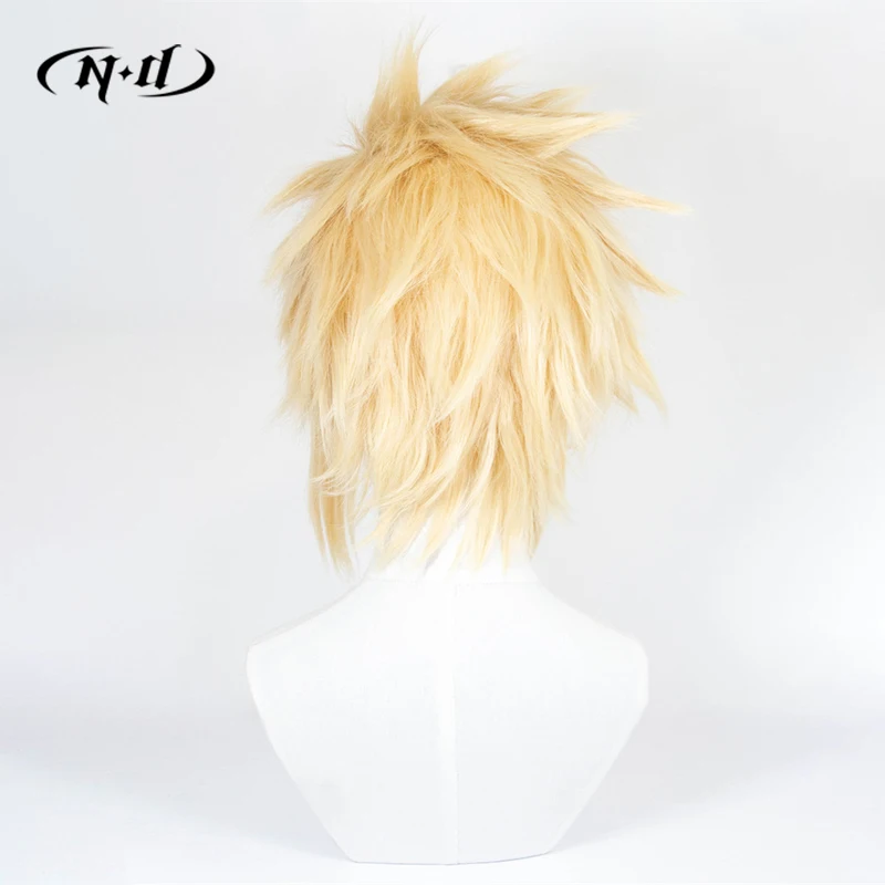 ND Cloud Strife Cosplay Wigs Game Cosplay Blonde Hair Wigs Hairpiece Heat Resistant for Game Comic Con Coser Costume Theme Party